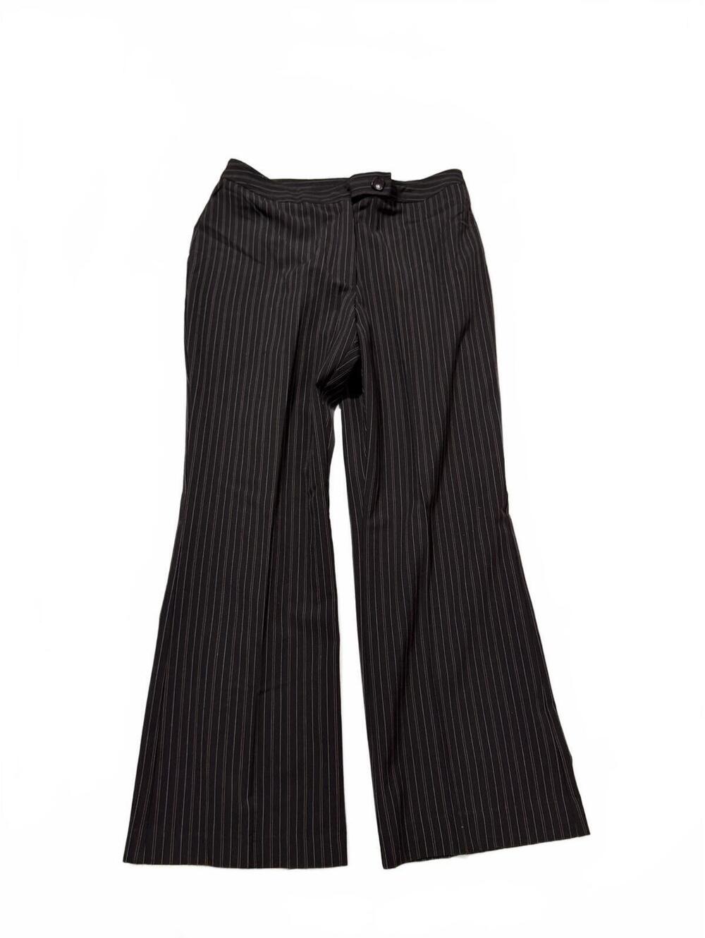 2000s Hillard and Hanson Dark Brown Pin Stripe Low Rise Pants Size 8